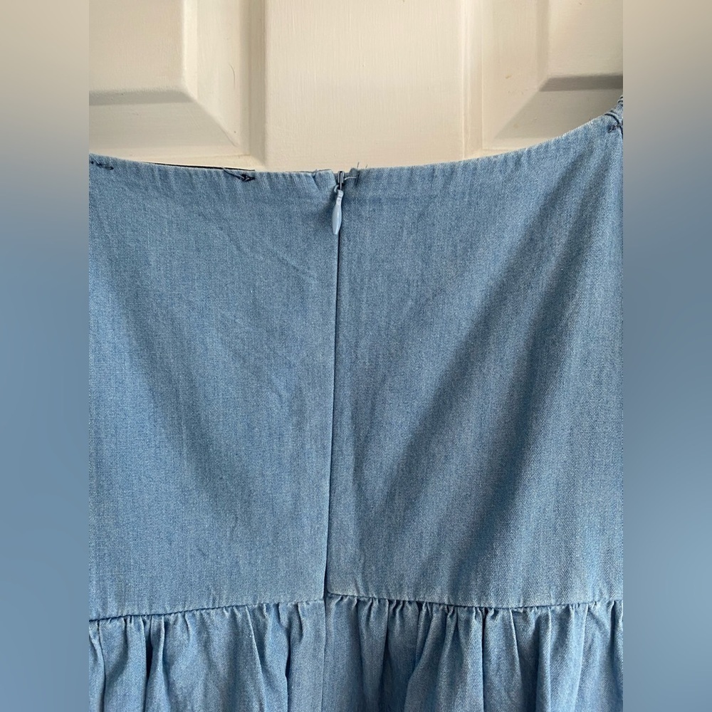Blue Rain Denim Blue BabyDoll Dress with Bubble Sleeves Size M - Picture 5 of 8